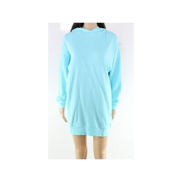 BAM BY BETSY & ADAM Dresses & Skirts - BAM BY BETSY & ADAM Womens Aqua Stretch Attached Hood, Pullover Short Dress S